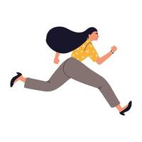 mujer de negocios corriendo vector