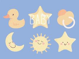 baby decoration icons vector