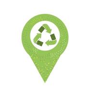 location pin with recycle sign vector