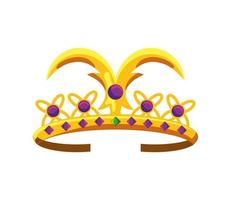 gold crown with gems vector