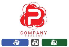 plantilla de diseño de icono y logotipo de letra p creativa vector