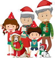 Happy family in Christmas theme vector