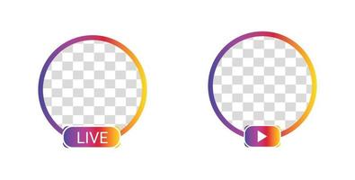 Social media Live, stories, LIVE video streaming Icon set vector