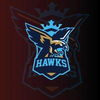 águila halcones e-sports gaming logo plantilla vectorial. logotipo de juego diseño de logotipo deportivo vector