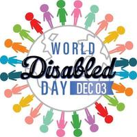 Poster design for world disabled day vector