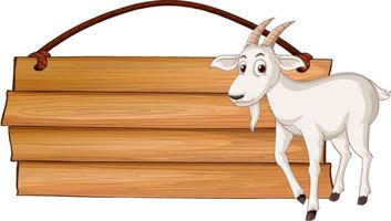 banner de madera aislado con cabra vector