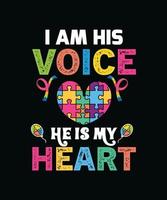 I am his voice, He is my heart vector