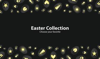 happy easter egg bunny rabbit background logo icon vector wallpaper  flat art poster template vector