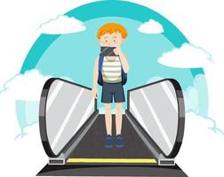 tema de vacaciones de viaje de hombre con mochila vector