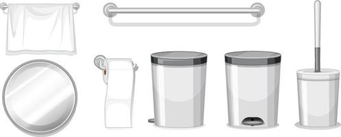 Set of toilet room objects on white background vector