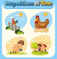 Preposition of time poster design vector