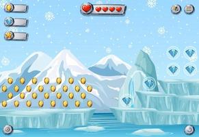 A game template snowing background vector