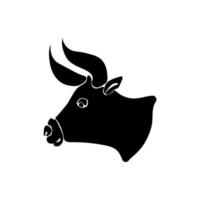 Zodiac sign Taurus silhouette, one of the 12 horoscope signs vector