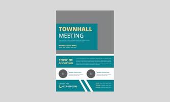 Town hall meeting flyer template design. Town hall meeting flyer samples. Conference poster leaflet design, A4 size, cover, poster, print-ready vector