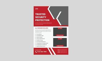 Realtime security system protection flyer, Trusted security poster leaflet template design, a4, vector, cover, poster, print-ready vector