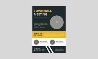 Town hall meeting flyer template design. Town hall meeting flyer samples. Conference poster leaflet design, A4 size, cover, poster, print-ready vector