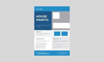 folleto de servicio de pintura, plantilla de diseño de folleto de servicio de pintura, folleto de servicios de pintura, vector