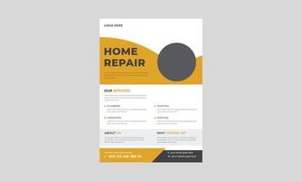 House Repair Services flyer, Home repair flyer banner bosters, Construction business flyer template. vector