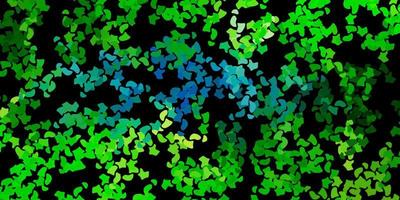 Dark blue, yellow vector texture with memphis shapes.