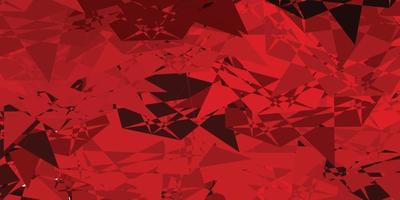 Dark Red vector backdrop with triangles, lines.