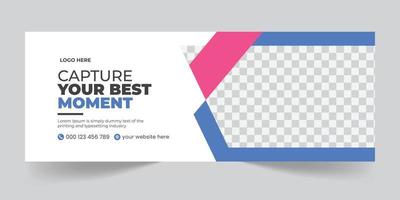 Professional photography social media timeline cover or web banner design template pro download vector
