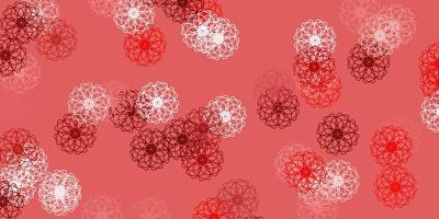 Telón de fondo natural de vector rojo claro con flores.