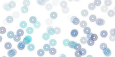 Light blue vector doodle pattern with flowers.