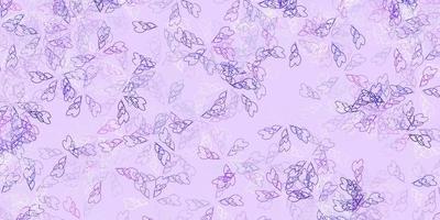 Light purple vector abstract layout with leaves.