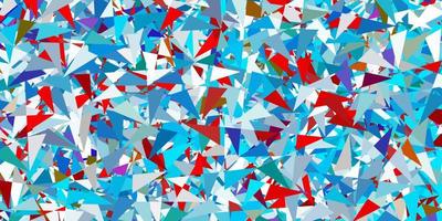 Light blue, red vector background with triangles.