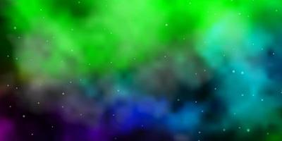 Light Pink, Green vector background with colorful stars.