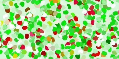 Light green, red vector texture with memphis shapes.