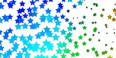 Light Blue, Green vector texture with beautiful stars.