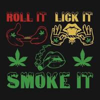 Cannabis Weed Marijuana Stoner T-Shirt Vector