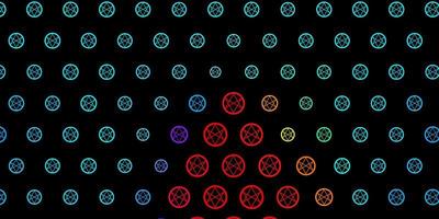 Dark Blue, Red vector pattern with magic elements.