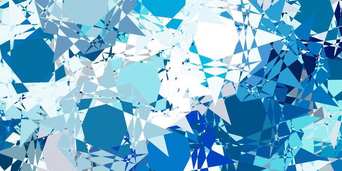 textura de vector azul claro con triángulos al azar.