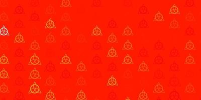 Light Orange vector background with occult symbols.