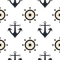 steering wheel and anchor seamless pattern vector