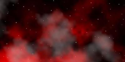 Dark Orange vector background with small and big stars.