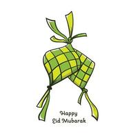 traditional food eid mubarak celebration design vector