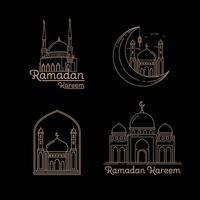 diseños monoline de mezquita en el set vector