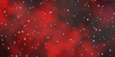 Dark Red vector background with small and big stars.