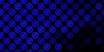 Dark BLUE vector pattern with coronavirus elements.