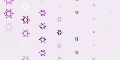 Light Pink vector backdrop with virus symbols.