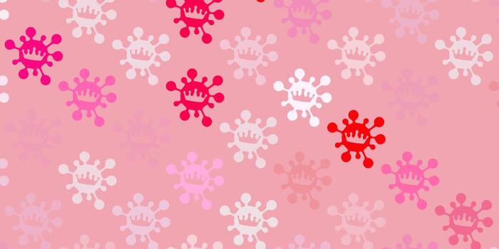 Light pink vector pattern with coronavirus elements.