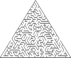 Vector backdrop with a gray triangular 3D maze, labyrinth.