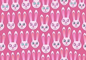 Pink seamless bunny pattern. Repeating pattern with pink cute rabbits. Convenient to use in wrapping papers, textile, card and background designs and other projects. vector