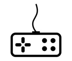 Rectangle vector gamepad icon. Black and white rectangle video game controller icon.