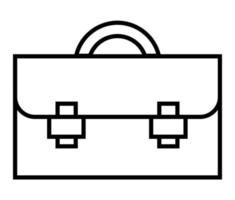 bag icon illustration. Black and white outline hand bag illustration with black thin line. Minimalistic button vector line art.