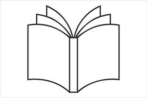 icono de libro abierto. icono de libro vectorial con línea delgada negra. libro de la parte de atrás. ilustración de símbolo de esquema aislado sobre fondo blanco. vector