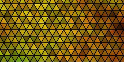 textura de vector verde oscuro, amarillo con estilo triangular.